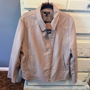 a.n.a Light Gray Faux Leather Zip Jacket. Size XXL, new with tags.